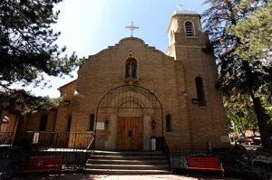 This is the facade of Our Lady of Guadalupe Church at 1209 W. 36th ave in Denver, The mural that has been covered up was painted by Carlotta Espinoza and hung on the back wall behind the pulpit. The Archidioces built a wall to cover the large mural of vigin of Guadalupe and Saint Juan Diego. People protested but their protests went much ignored so people have sent a letter to the archobishop which has been signed by 435 community members. Their hope is to get the mural back out for all to see and is fully restored. Helen H. Richardson/ The Denver Post